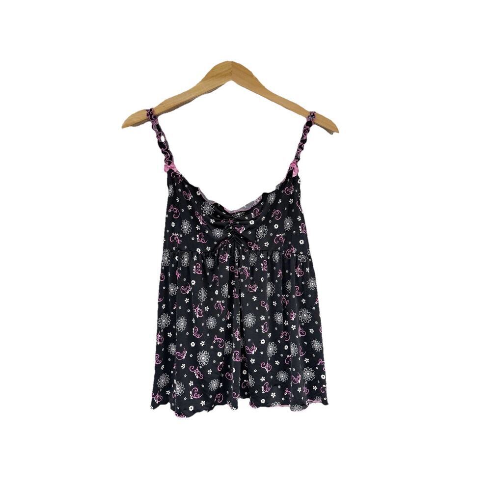 Jasmine & Ginger Babydoll Floral Dainty Ruffle‎ Coquette Tank Top Lingerie L